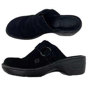 Born Black Slide In Suede Mules